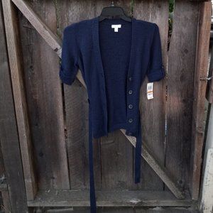NWT Short Sleeved Belted Button Detail Cardigan Old Money Academia Career Preppy
